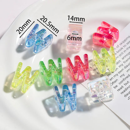 5pcs/lot Multicolour Random Letter Beads Acrylic Transparent Alphabet Bead For Jewelry Making DIY Necklace Keychain Accessori