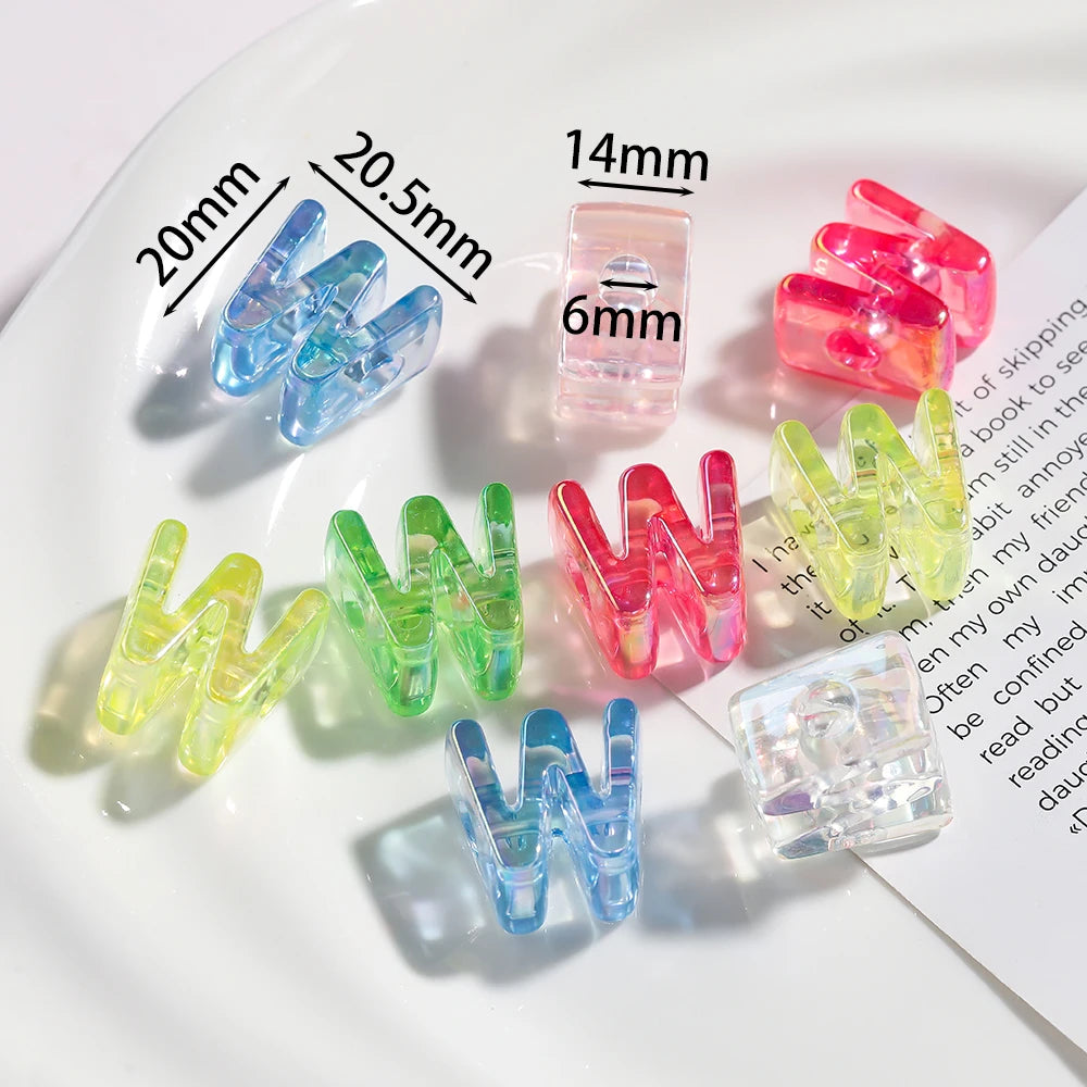 5pcs/lot Multicolour Random Letter Beads Acrylic Transparent Alphabet Bead For Jewelry Making DIY Necklace Keychain Accessori