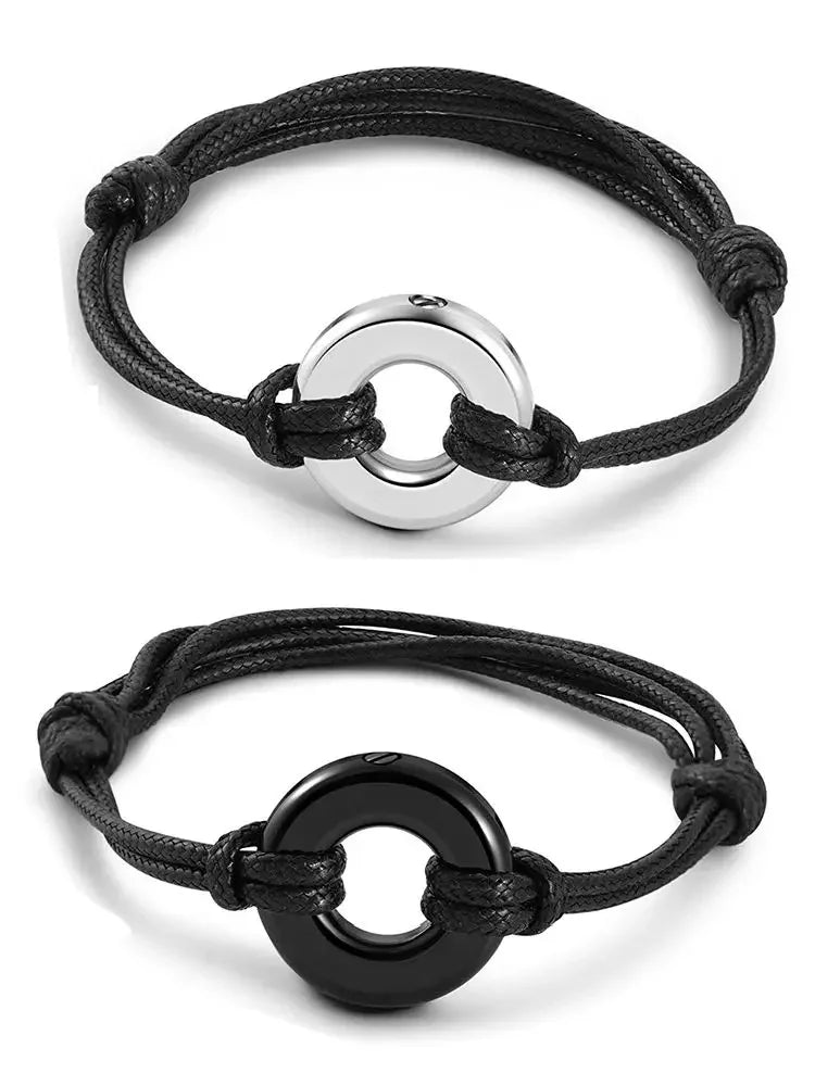 Cremation Urns Bracelet for Ashes Memorial Bracelets Circle of Life Eternity Jewelry for Men Women Adjustable Length 17cm-25c