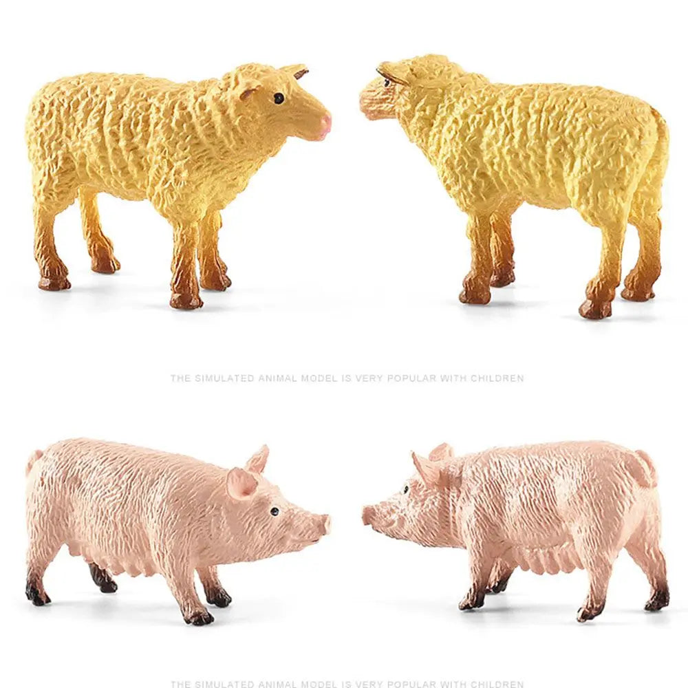 Realistic Animal Model Simulated Poultry Miniatures Farm Dog Duck Cock Figurines Creative Education Kids Gift for Children