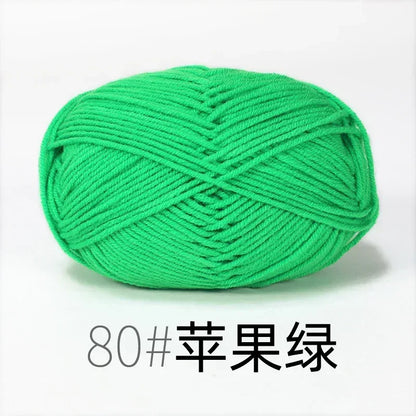 50g 4ply Milk Cotton Knitting Wool Yarn Needlework Dyed Lanas For Crochet Craft Sweater Hat Dolls Sewing Knitting Tools - 80