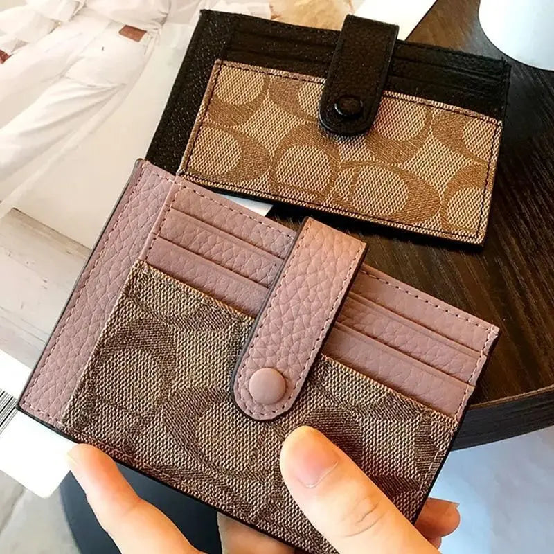 2026 New Monogram Ultra-thin Ins Style Card Holder Fashion Mini Short Envelope For Women Appliques ID Wallet Credit Card Purs