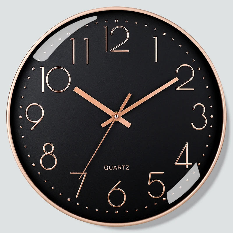 8 Inch Mute Quartz Wall Clock Cubic Digital Clock Living Room Bedroom Wall Clock Simple Digital Clock Home Decorations - Blac