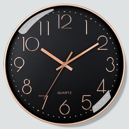 8 Inch Mute Quartz Wall Clock Cubic Digital Clock Living Room Bedroom Wall Clock Simple Digital Clock Home Decorations - Blac