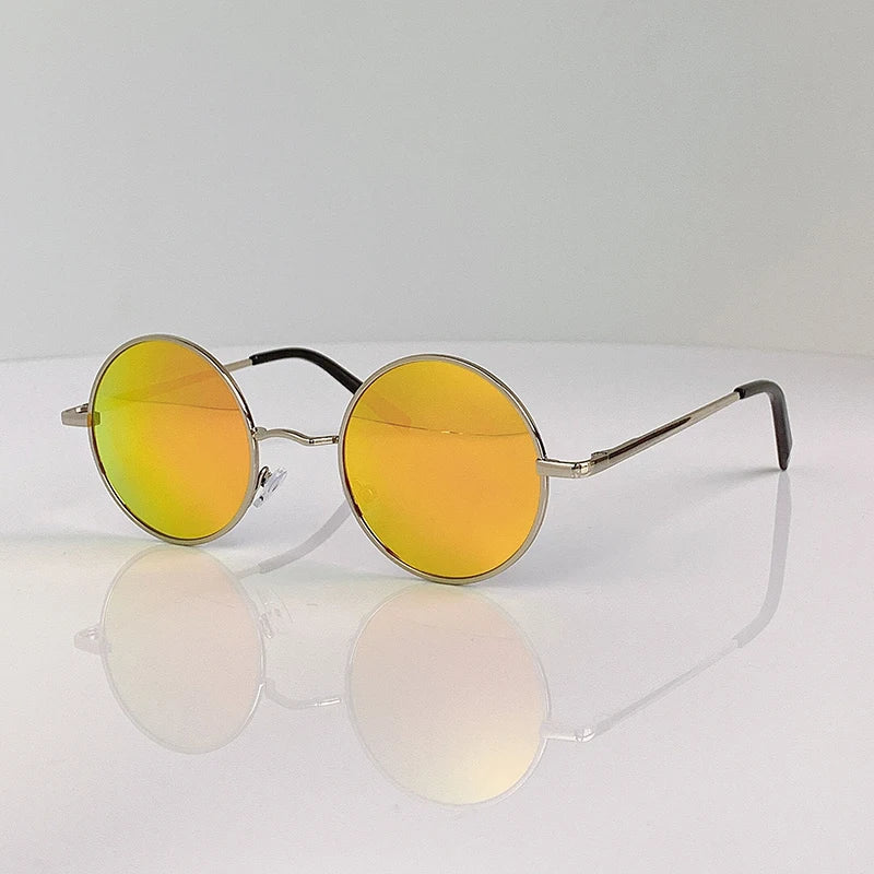 Retro Vintage Round Polarized Sunglasses Men Brand Designer Sun Glasses Women Alloy Metal Frame Black Lens Eyewear Driving UV