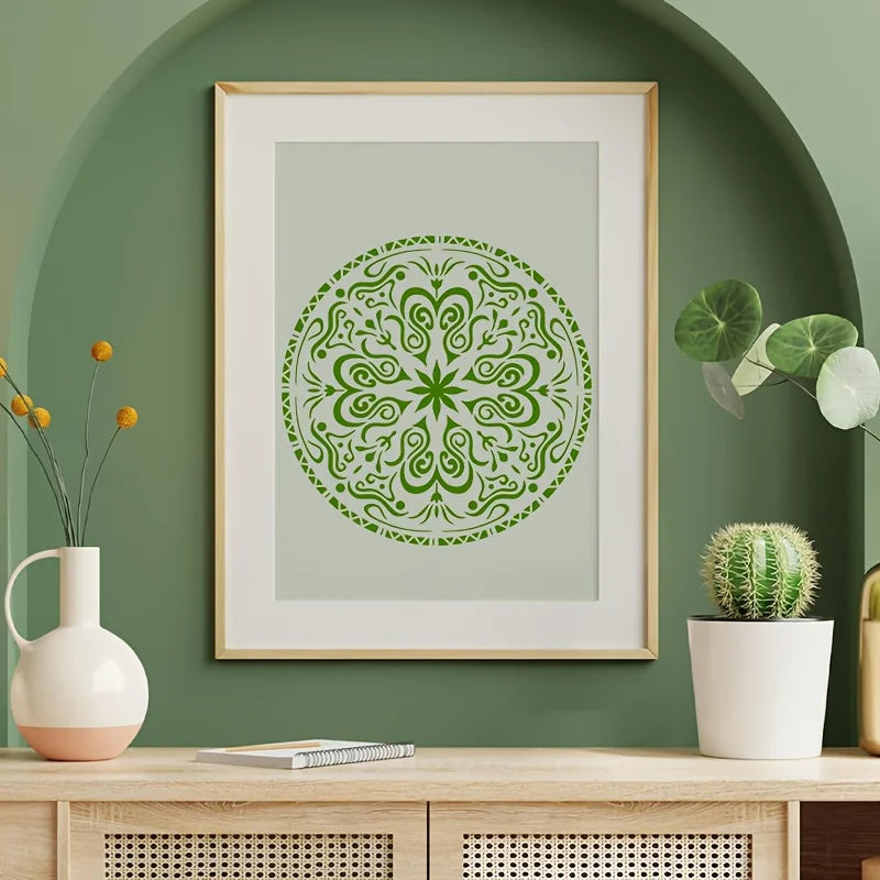 4PCS Mandala Stencils 7.9×7.9inch Round DIY Painting Templates for Wall Wood Fabric Decoration