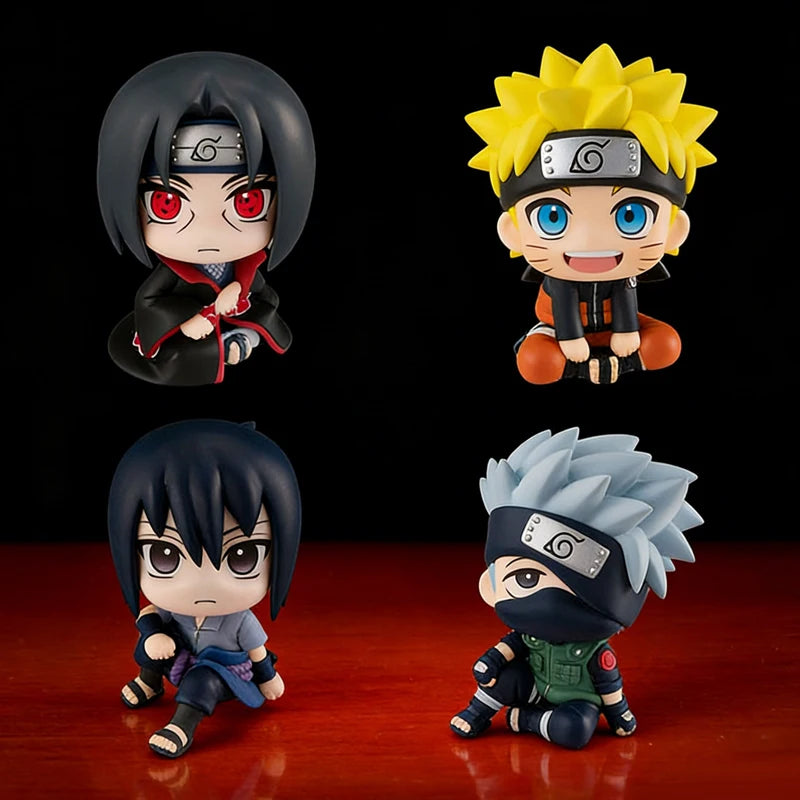 Action Figure Kakashi Q Naruto Anime Figure Toy Version Kawaii Sasuke Itachi Figurine Car Decoration Collection Model Toys