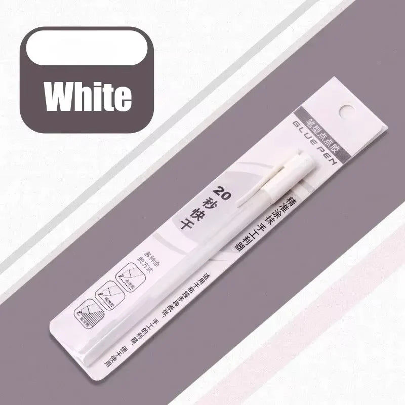 Candy Color Glue Pen Handbook Dispensing Pen Quick-Drying Dot Gule Stick DIY High Viscosity Glue School Office Supplies - Whi