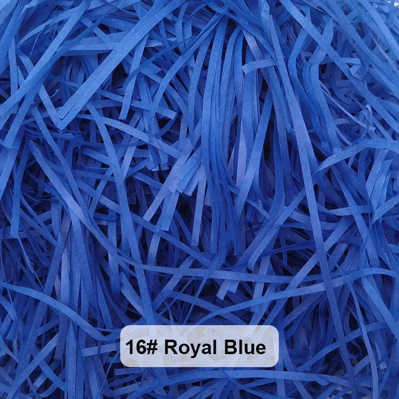 100-20g Multicolored Raffia Paper Shreds & Strands Shredded Crinkle Confetti For DIY Gift Box Wrapping & Basket Filling - Roy