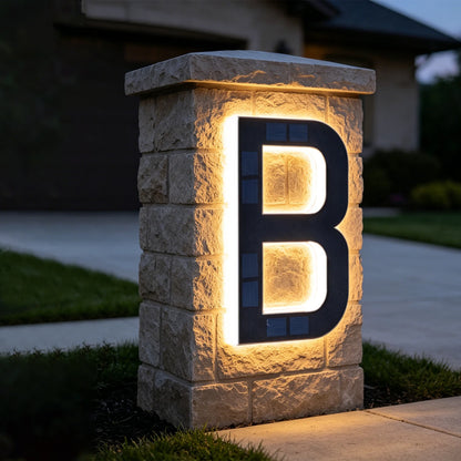Solar Lighted House Number Outside Light-up LED Address Sign Waterproof Modern House Number Light Address Number for Door Dec