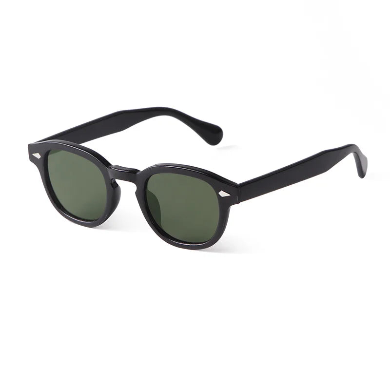 Vintage Fashion Shell Round Sunglasses Women Men 2024 Brand Design Retro Rivet Yellow Blue Lens Square Sun Glasses Female UV4