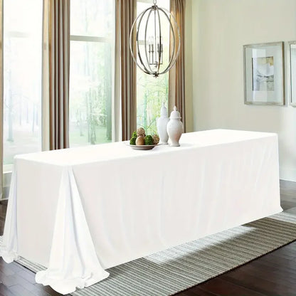 White Table Cloth Waterproof Anti Scratch Polyester Tablecloth Decorative Washable Fabric Table Cover Home Dining Buffet Part