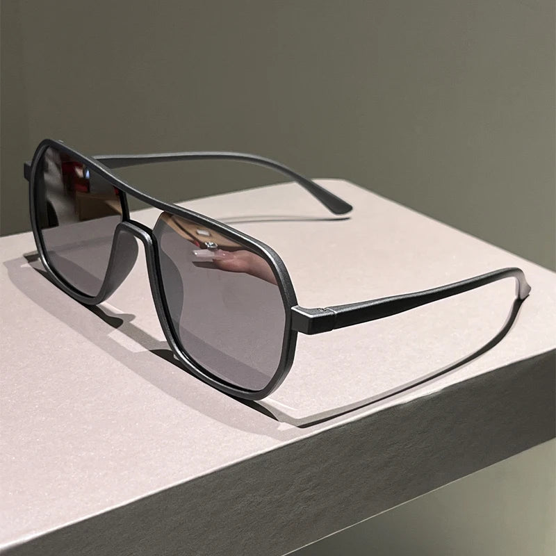 KAMMPT Irregular Rim Sunglasses Men 2025 New Fashion Vintage Double Bridge Shades Women Trendy Brand Design Mirror Sun Glasse