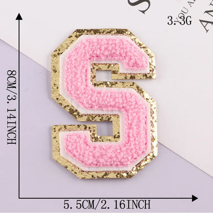 8CM Patch Letters for Clothes Alphabet Sticky Letter Clothing Bags Jacket Iron on Letter Emblems Chenille Patches for DIY MC0