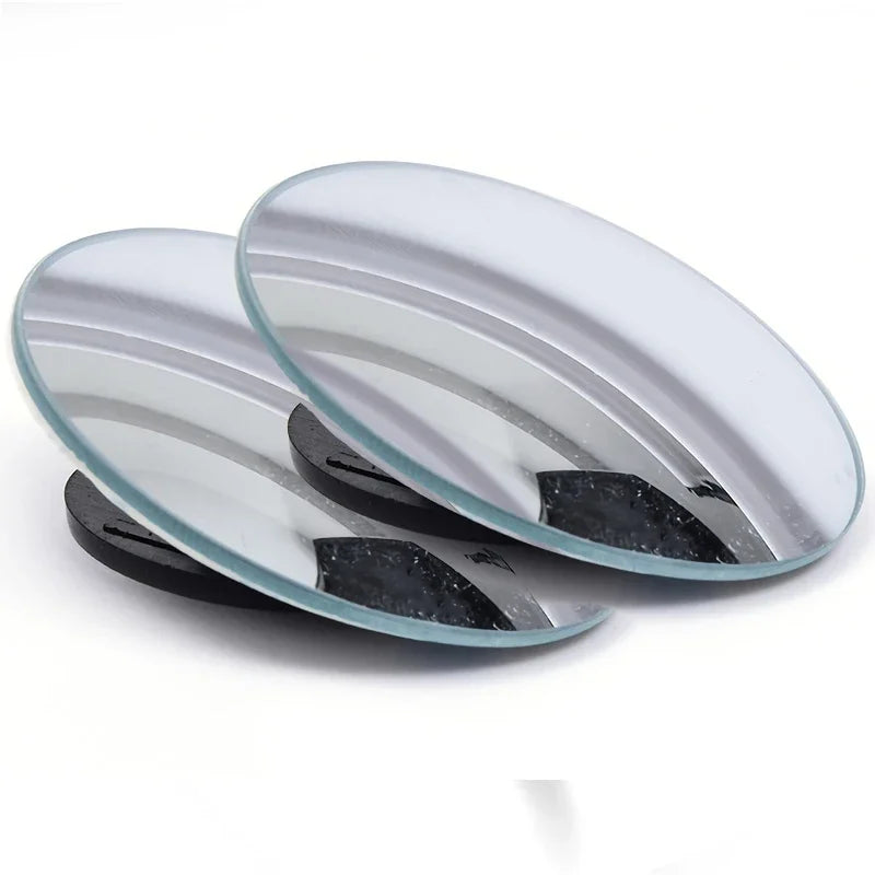2Pcs Round Frame Convex Blind Spot Mirror Safety Driving Wide-angle 360 Degree Adjustable Clear Rearview Mirror Car Accessori
