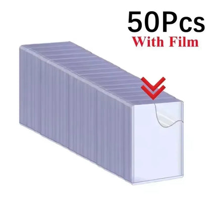1/25/50Pcs Transparent Korean Kpop Card Sleeve with Protective Film Clear Card Holder Idol Photo Game Card Cover 35PT