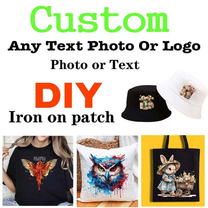 Custom Logo Or Pictures Iron-On Transfer For Clothing DIY A-Level Washable T-shirts Thermal Stickers DTF Heat Transfer Patche