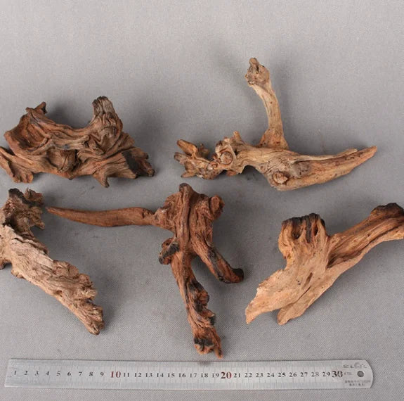 Aquarium Landscape Decoration Natural Dead Wood Sinkable Driftwood for Fish Tank Reptile Climbing Branches Rhododendron Wood 
