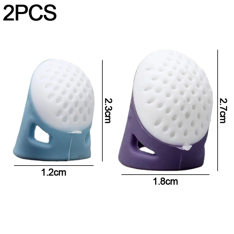 Sewing Thimbles Anti-Slip Finger Covers Multifunctional Silicone Thimbles Finger Tips Protectors Household DIY Sewing Supplie
