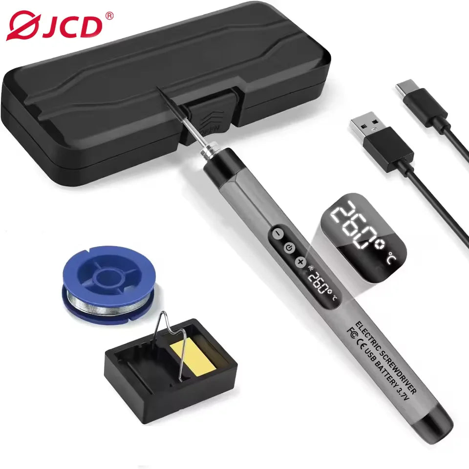Cordless USB Digital Soldering Iron Adjustable Temperature 300-450℃ Type-C 1000mAh Battery Intelligent Solder Welding Iron To