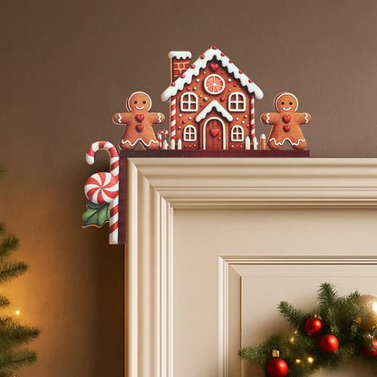 Christmas Gingerbread Man Wooden Door Frame Decoration Merry Christmas Decor for Home 2025 Navidad Xmas Ornament New Year 202