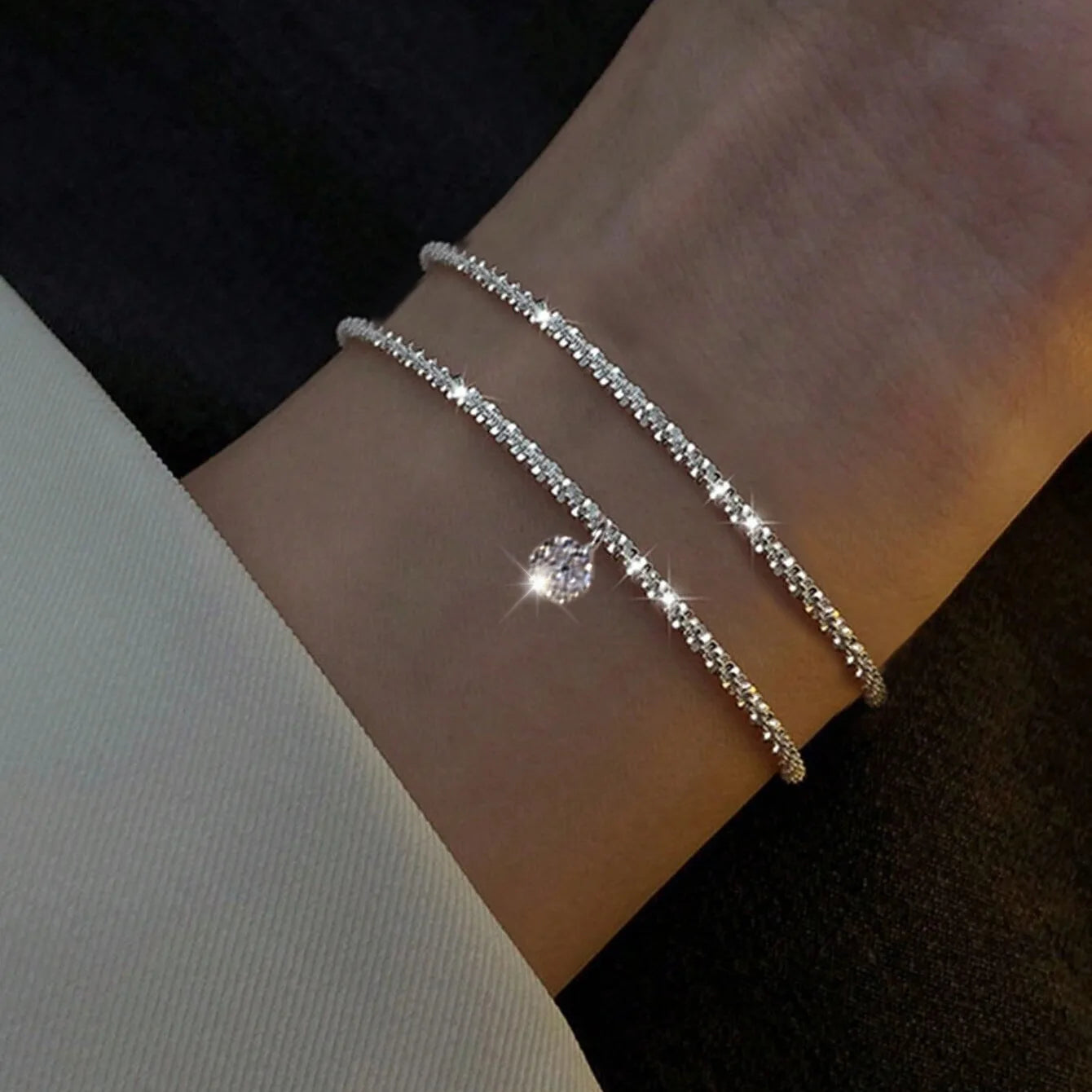 Fashion 925 Sterling Silver Bracelets for Women Simple Korean Multi Layer Coil Adjustable Bracelets Party Wedding Jewelry Gif