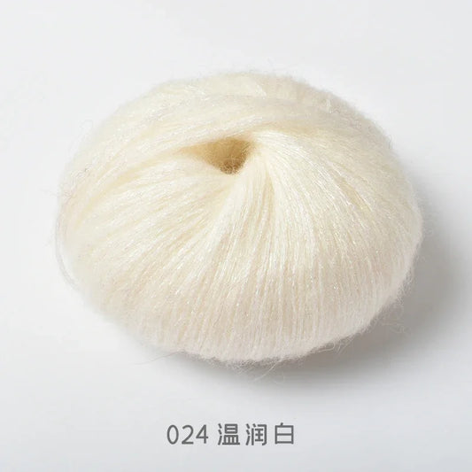 Crochet Mohair Yarn, Glisten Sequin Soft Yarn, DIY Knitting Thread for Sweaters, Baby Clothes, Shawls, Hats, Handmade Project
