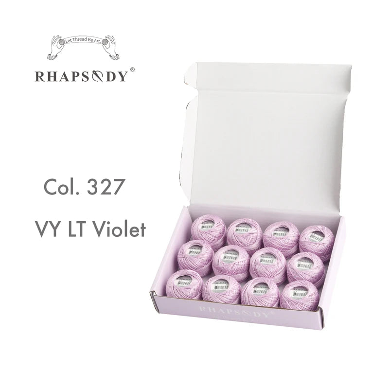 Rhapsody Size #8 Pearl Cotton Crochet Thread Embroidery Craft Needle Cross Stitch Egyptian Cotton Mercerized 12 Balls Set - 3