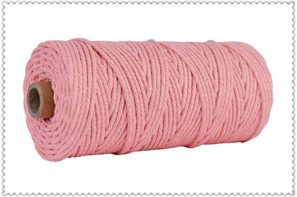 Handmade Boho Decor 4mm 100% Colorful Cotton Cord Rope Thread Twisted Macrame String DIY Home Wedding Decoration Supply 110ya