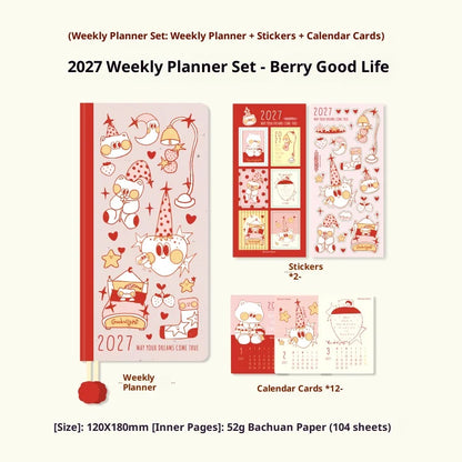 Kinbor 2027 Full Year A5 A6 Notebook Planner 52g Bachuan Paper Daily Journal Agenda Month Year Recrod Book Time Management Bo