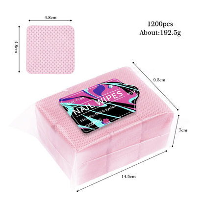 1080pcs Boxed Nail Art Lint-Free Eyelash Glue Wipes Paper Gel Polish Remover Clean Glue Cotton Pads Beauty Cleaning Tools