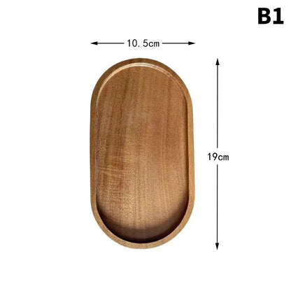 1PC Wooden Serving Trays Oval Wood Tray Platters for Serving Food Dishes Dinner Plates Solid Wood Round Dessert Plate