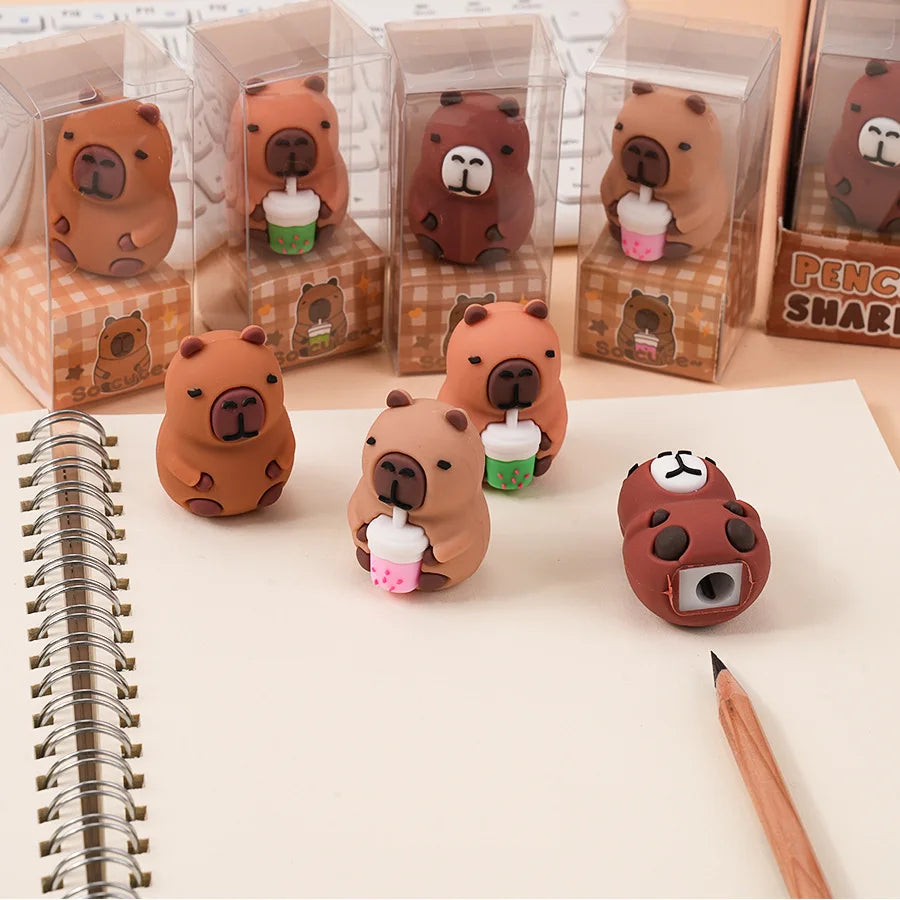 Capibara Cute Sharpener Pencil Kids Anime Capybara Sharpeners Student Back To School Stationary Children Birthday Gift Hot Sa