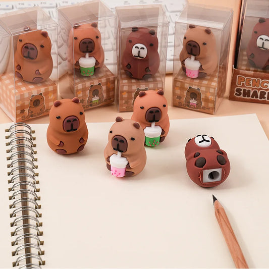 Capibara Cute Sharpener Pencil Kids Anime Capybara Sharpeners Student Back To School Stationary Children Birthday Gift Hot Sa
