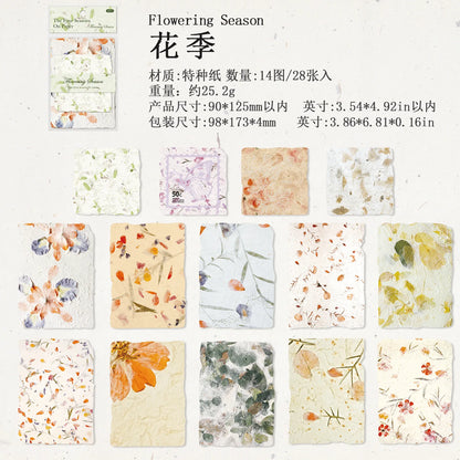 28 pcs Vintage 3D texture Material paper for Planner Decorative Diary Scrapbooking Background paper handmade Craft Supplies -