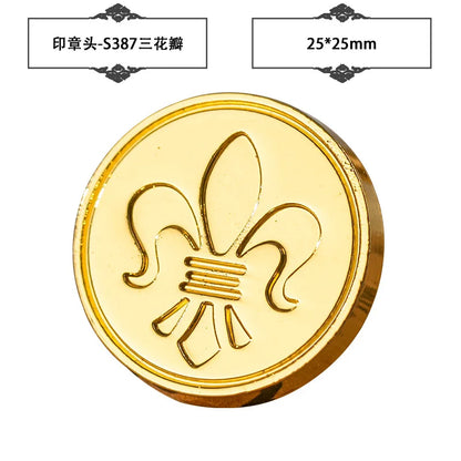 Plant Wax Stamp Seal Wax Print Thick Copper Head Carved Sealing Tool Holiday Party Invitation Letter Wedding Decorative - A9