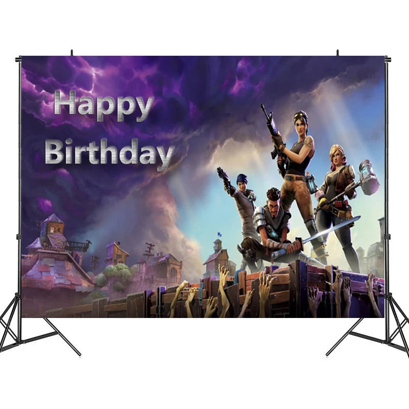 Video Game Fortnitions Birthday Party Decoration Cartoon Alpaca Llama Plate Tablecloth Baby Shower Kids Favors Party Supplies