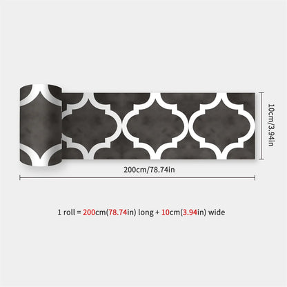 Mosaic Bathroom Waist Line Wall Stickers Waterproof Peel & Stick Art Backsplash Kitchen Office Skirting Line Decor Wallpaper 