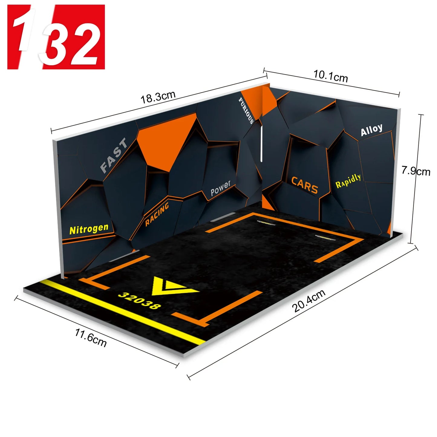 Diorama 1 32 Model Parking Space Diecast Car Miniature Cars Alloy Model PVC Board Scene Garage Background Wall DIY Ornament -