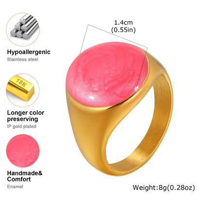 Chunky Open Twist Stackable Rings for Women, Blue Geometric Bold Enamel Crossover Statement Ring Band Waterproof - RC-947G07-