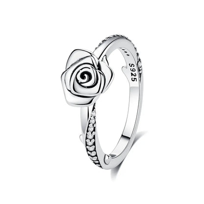 Original 925 Sterling Silver Ring Love Heart Pave CZ Crystal Stackable Rings For Women Wedding Engagement Birthday Gift Jewel