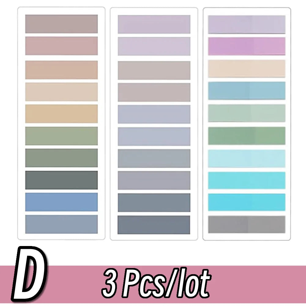 2400S Transparent Colorful Index Creative Memo Pads Office School Stationery Self-Adhesive Stickers Sticky Note Pads - D Set 