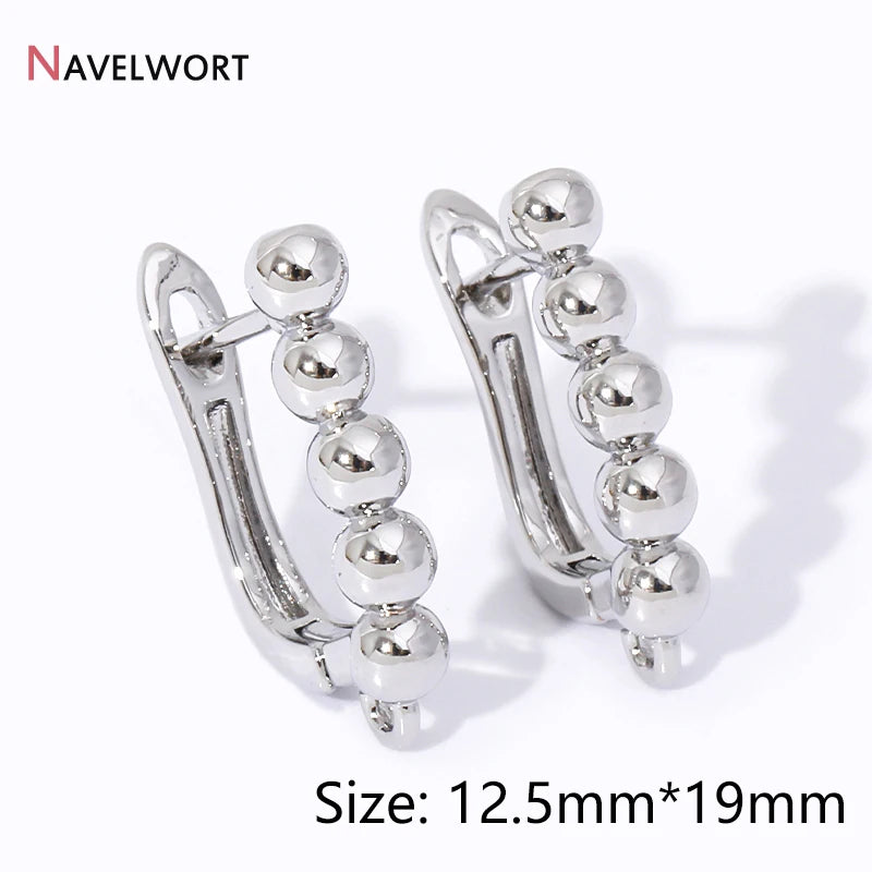 18K Gold Plated Brass Metal Earwires Basic Fasteners,Earring Fixtures,Inlaid Zircon Earring Hooks,Earring Making Supplies - R