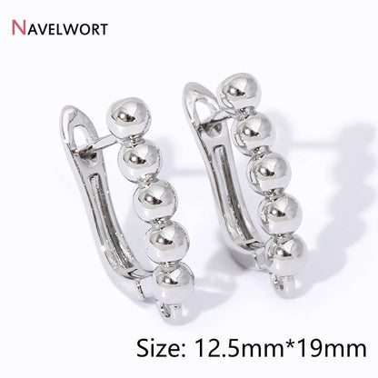 18K Gold Plated Brass Metal Earwires Basic Fasteners,Earring Fixtures,Inlaid Zircon Earring Hooks,Earring Making Supplies - R
