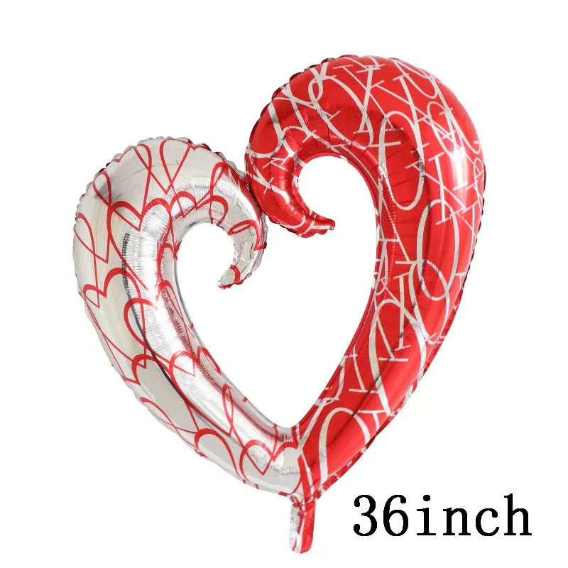 Love Heart Bear Foil Balloons Happy Birthday Valentine’s Day Party Decor Air Helium Globos Wedding Decorations Kids Toys Ball
