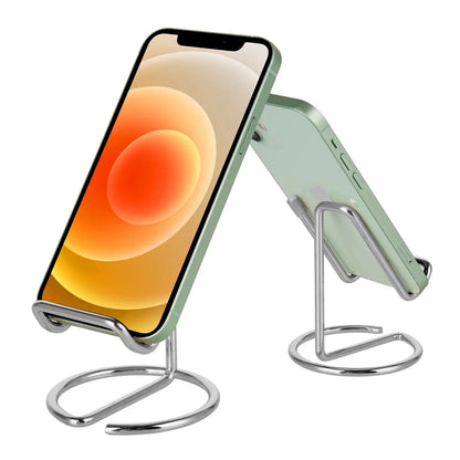 Cell Phone Stand for Desk, Business Card Holder,Cute Metal Cell Phone Stand, Metal Wire Cellphone Cradle Dock for Phone Table