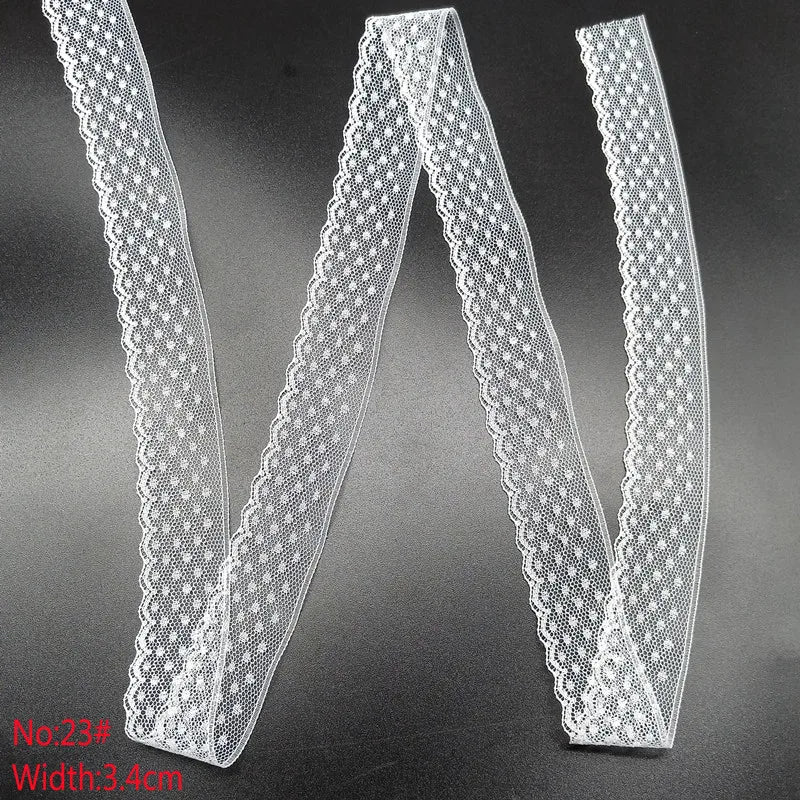 10 Yards 38 Kinds of White Lace Ribbon African Lace Fabric DIY Webbing Decoration Gifts Packing Sewing Clothes Material Craft