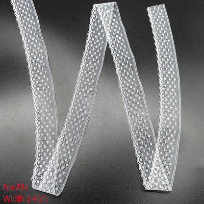 10 Yards 38 Kinds of White Lace Ribbon African Lace Fabric DIY Webbing Decoration Gifts Packing Sewing Clothes Material Craft