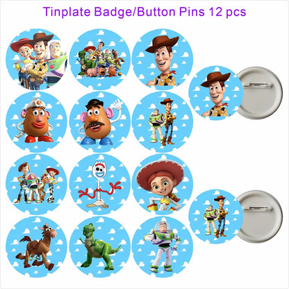 Toy Story Party Decoration Tableware Paper Plates Party Favors Gift Tablecloth BirthdayParty Supplies Toys Stamp Bracelet - 1
