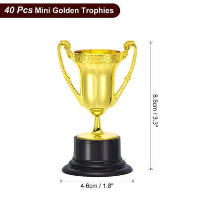 40/48/60/100pcs Mini Gold Trophies Award Plastic Small Trophy Cups Soccer Golden Cup First Place Winner Award Trophies Prize 